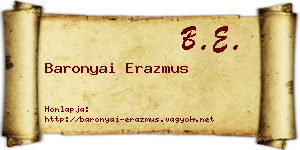 Baronyai Erazmus névjegykártya
